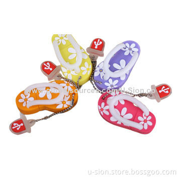 Cartoon USB Flash Drive in Slipper Shape, Supports Plug-and-play Function, OEM/ODM Orders Welcomed